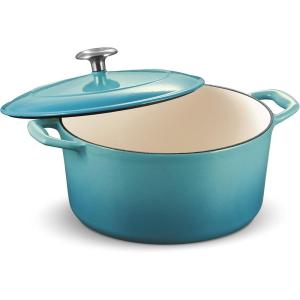 image:imageTramontina Bestow Enameled Cast Iron Dutch Oven Pot with Lid Round 55quart Medium BlueMedium Blue