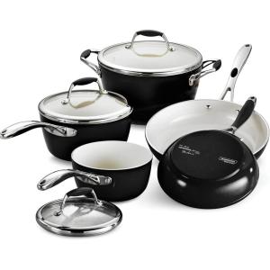 image:imageTramontina Ceramica Deluxe 10Inch Frying Pan Ceramic Non Stick Skillet OvenSafe Metallic BlackCookware Set