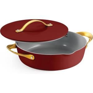 image:imageTramontina Fiora 425Quart Multipurpose Ceramic Non Stick Cooking Pan with Lid BlueMerlot
