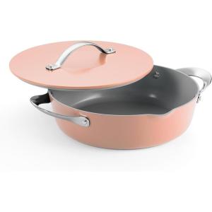 image:imageTramontina Fiora 425Quart Multipurpose Ceramic Non Stick Cooking Pan with Lid WhiteSpanish Villa
