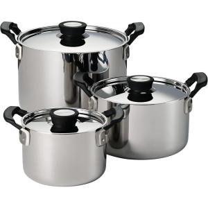 image:imageTramontina Nesting 6 Pc Stainless Steel TriPly Clad Sauce Pan and Stock Pot Set 80116048DS