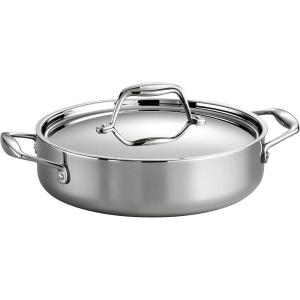image:imageTramontina Signature TriPly Clad Stainless Steel 3Quart Saute Pan with Lid InductionReady Cooking Pan DishwasherSafe NSFCertified Made in BrazilBRAISER