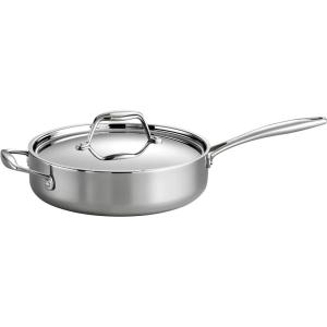 image:imageTramontina Signature TriPly Clad Stainless Steel 3Quart Saute Pan with Lid InductionReady Cooking Pan DishwasherSafe NSFCertified Made in BrazilSAUTE PAN