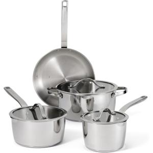 image:imageTramontina Tempo TriPly Base Stainless Steel 14Piece Cookware Set with Glass Lids Pots and Pans Kitchen Set InductionReady OvenSafe DishwasherSafeCookware Set