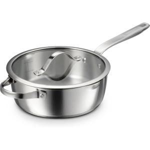 image:imageTramontina Tempo TriPly Base Stainless Steel 14Piece Cookware Set with Glass Lids Pots and Pans Kitchen Set InductionReady OvenSafe DishwasherSafeSaute Pan