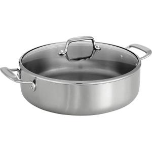 image:imageTramontina TriPly Clad Stainless Steel 12Piece Cookware Set with Glass Lids Pots and Pans Kitchen Set InductionReady DishwasherSafe NSFCertifiedBraiser