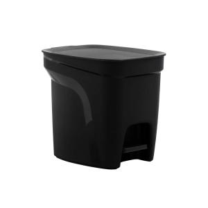 image:imageTramontina 2 Gallon Plastic Trash Bin with Step Pedal  Black  Durable Injection Molded Design Lid Liner and Steel Rod 81200020DS
