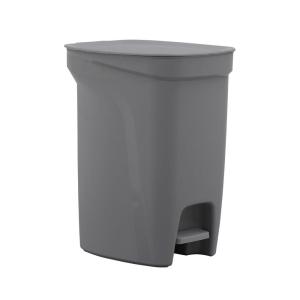 image:imageTramontina 25 Gallon Plastic Trash Bin with Step Pedal  Gray  Durable Injection Molded Design Lid Liner and Steel Rod 81200023DS