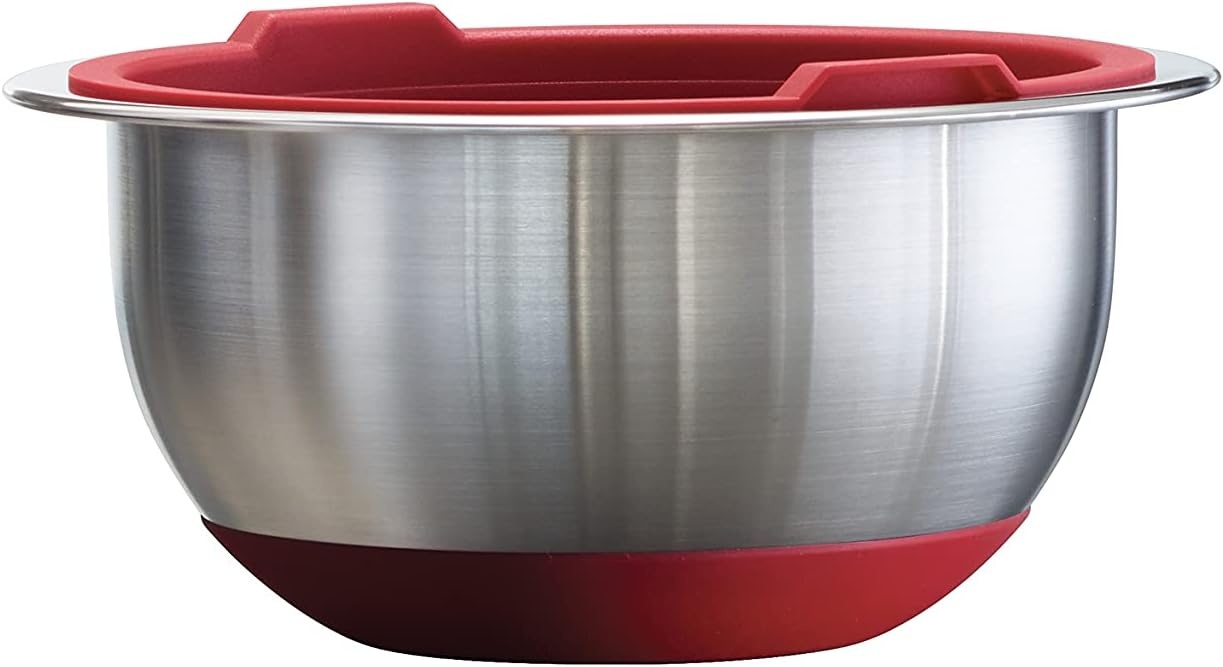 image:imageTramontina 14piece Stainless Steel Mixing Bowl Set with Red Lids 80202508DS