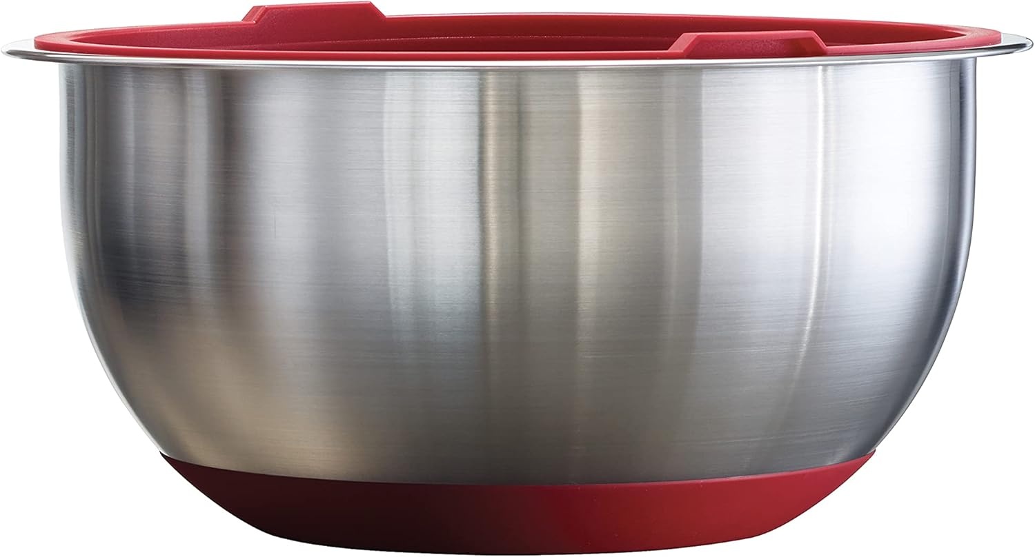 image:imageTramontina 14piece Stainless Steel Mixing Bowl Set with Red Lids 80202508DS
