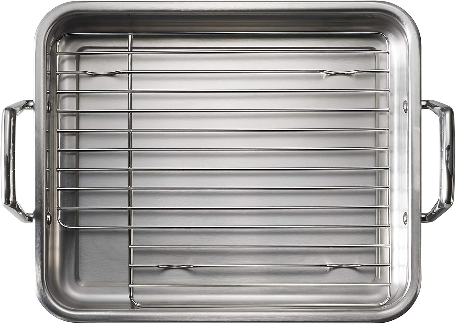 image:imageTramontina 1675Inch Stainless Steel Roasting Pan with Rack Flared Edge Turkey Roaster for Oven Dishwasher Safe Made in Brazil135Inch