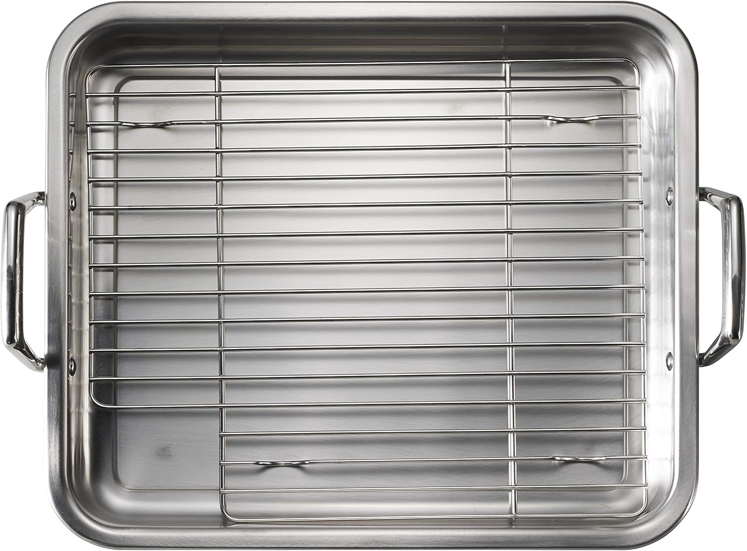 image:imageTramontina 1675Inch Stainless Steel Roasting Pan with Rack Flared Edge Turkey Roaster for Oven Dishwasher Safe Made in Brazil15Inch