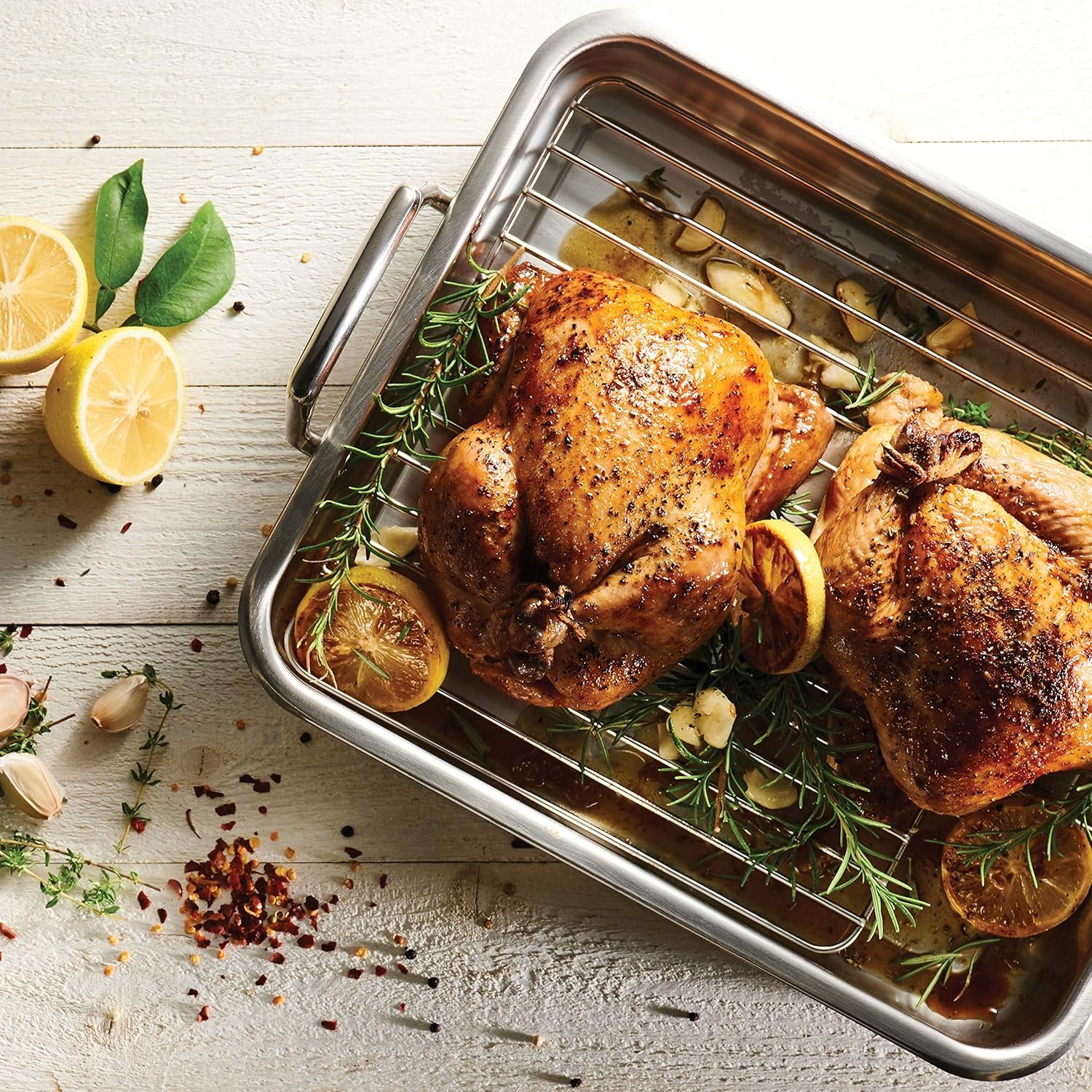 image:imageTramontina 1675Inch Stainless Steel Roasting Pan with Rack Flared Edge Turkey Roaster for Oven Dishwasher Safe Made in Brazil165Inch