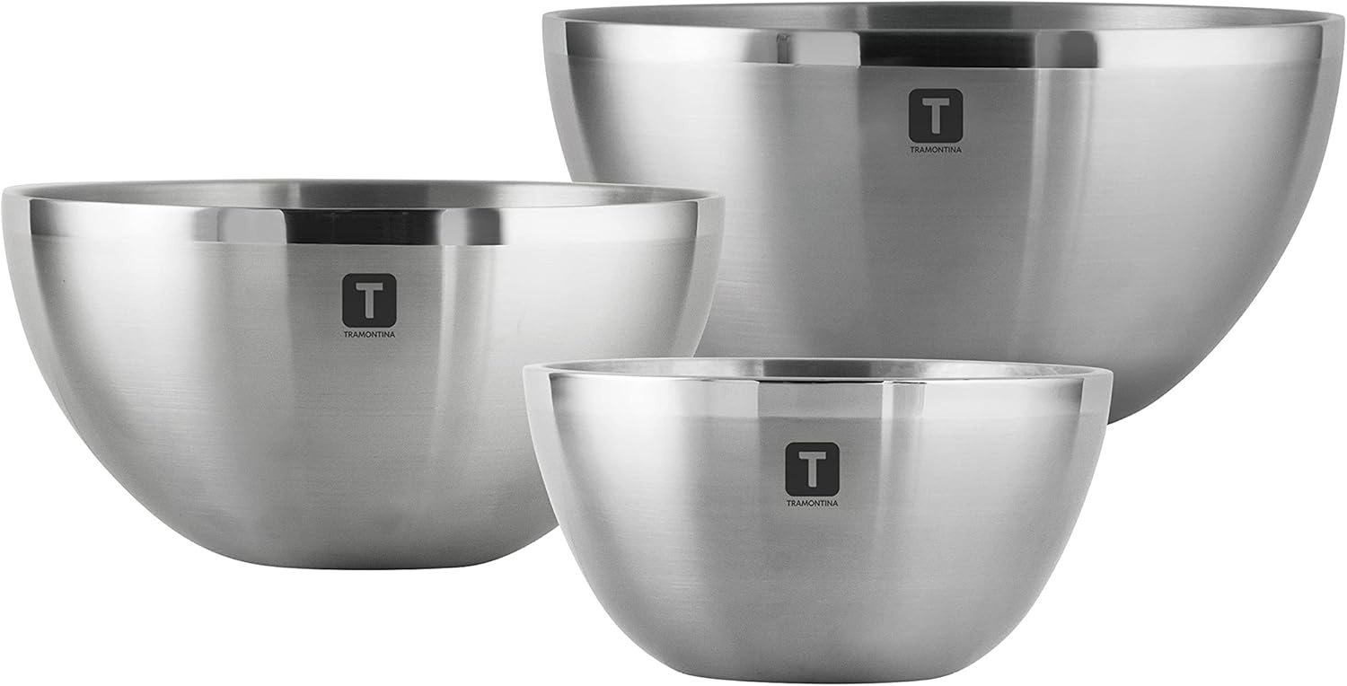 image:imageTramontina Double Wall Stainless Steel Mixing Bowls 3Pack