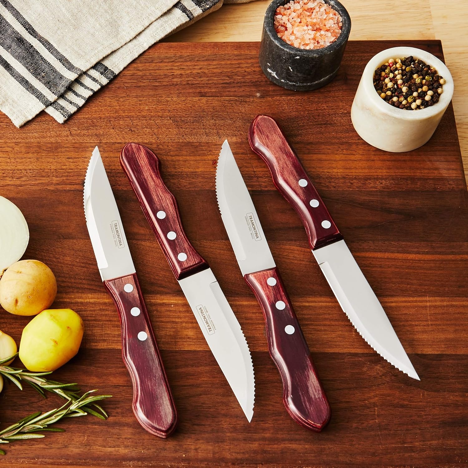 image:imageTramontina Porterhouse Stainless Steel Steak Knife SetPointed Tip 4 Pieces