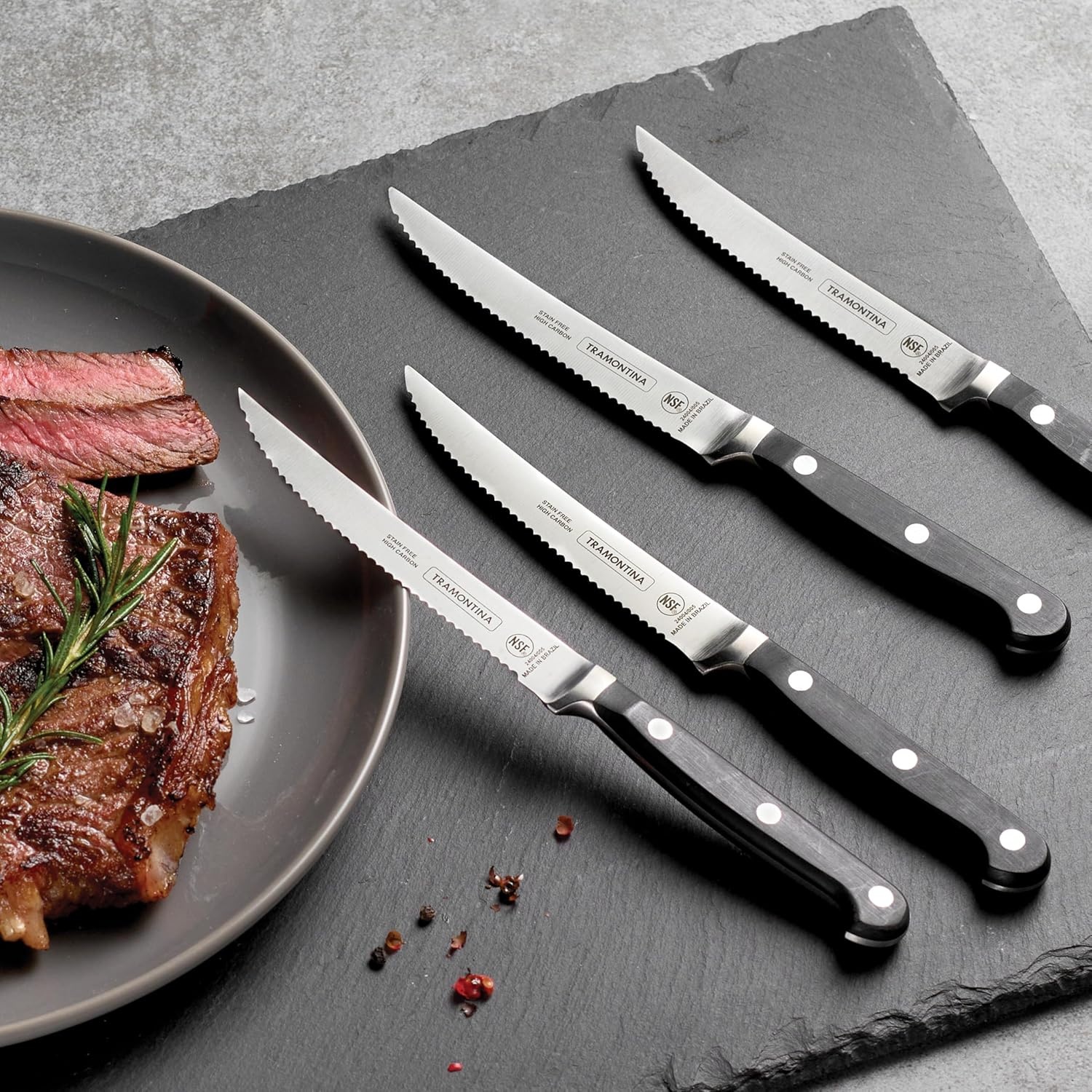 image:imageTramontina Pro Series 4 Piece Forged 5 Inch Fine Steak Knife SetSerrated Edge