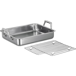 image:imageTramontina 1675Inch Stainless Steel Roasting Pan with Rack Flared Edge Turkey Roaster for Oven Dishwasher Safe Made in Brazil135Inch