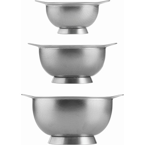 image:imageTramontina 3Pack Stainless Steel Colander Set for Kitchen 125 Qt 25 Qt amp 45 Qt Food Strainers for Salads Fruits and more