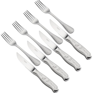 image:imageTramontina Churrasco 8Piece Silverware Set 5Inch Stainless Steel HighCarbon Blade Pointed Tip Kitchen Steak Knives and Forks DishwasherSafe8piece