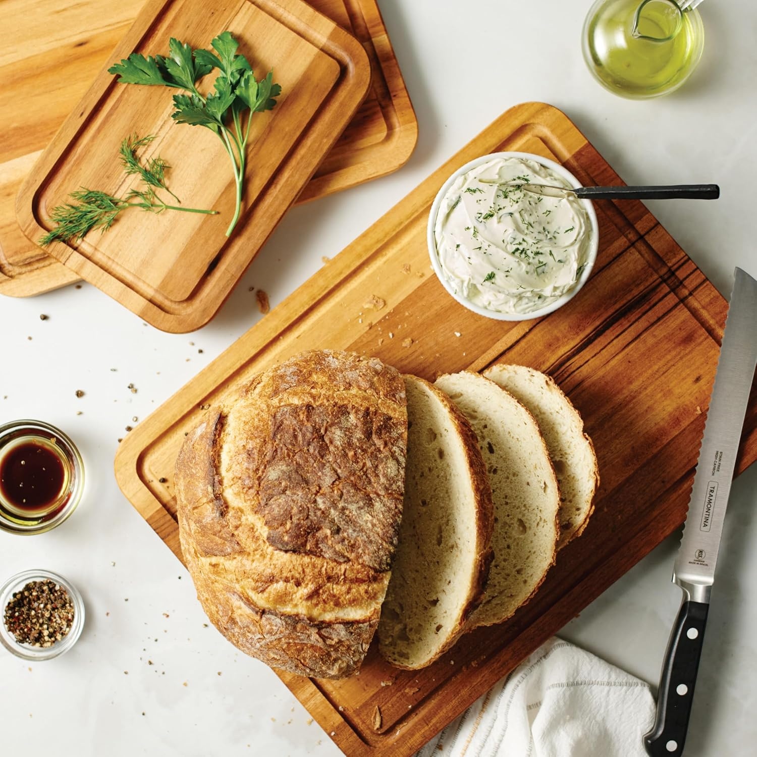 image:imageTramontina FSC Certified Brazilian Tigerwood Cutting and Serving Board 15 x 11in 81000048DS3 Pack