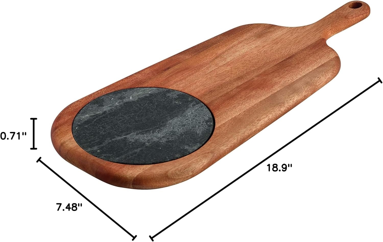 image:imageTramontina Provence 2Piece Cheese Serving Board with Marble Insert African Mahogany Cutting Board Natural Oil Finish