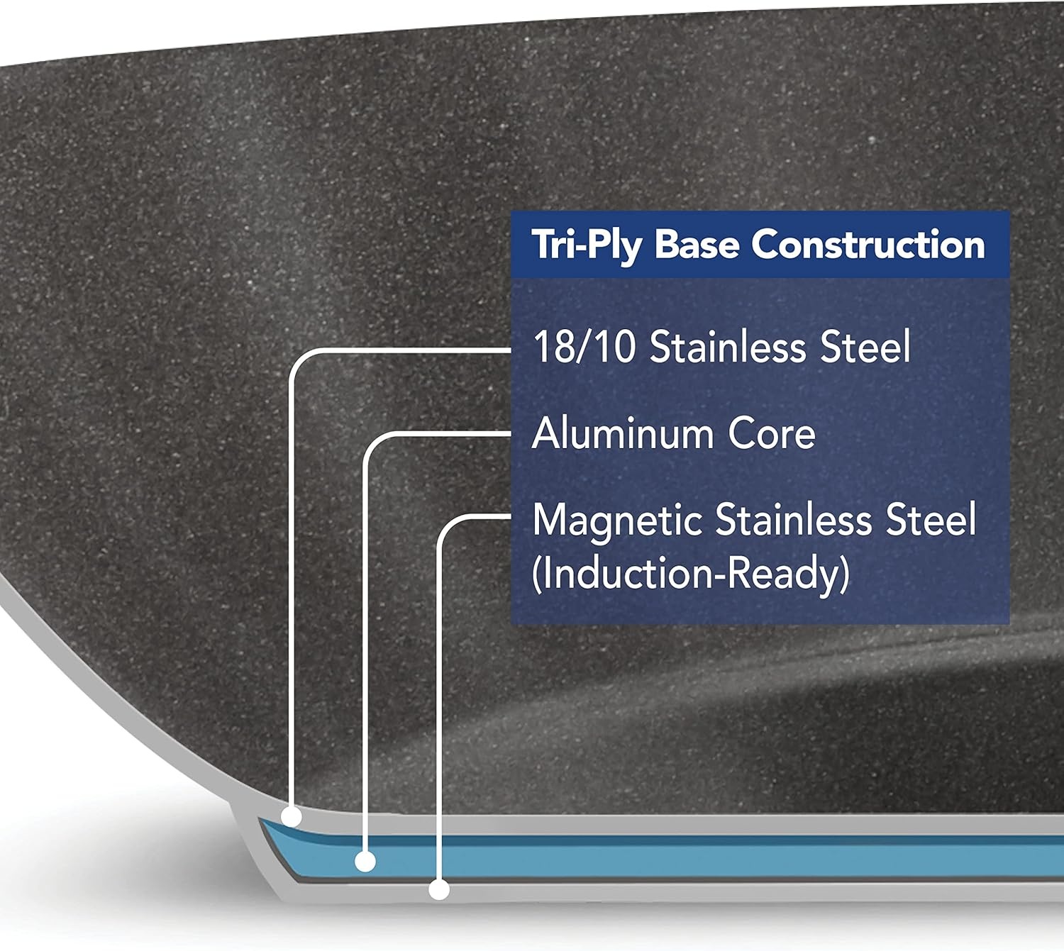 image:imageTramontina 10Inch Non Stick Frying Pan TriPly Base Stainless Steel Skillet with Reinforced Nonstick Coating Dishwasher and Oven SafeBlack
