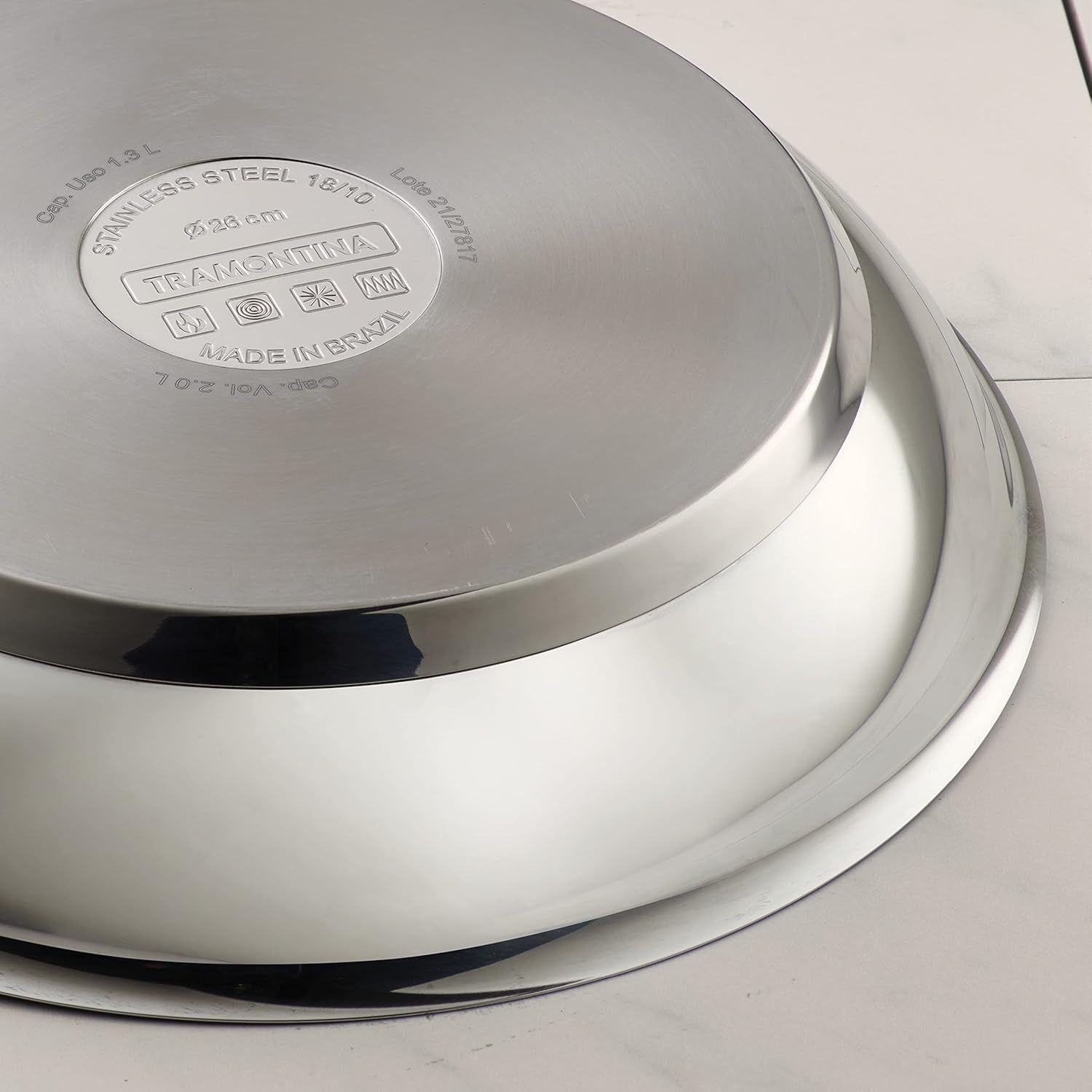 image:imageTramontina 10Inch Non Stick Frying Pan TriPly Base Stainless Steel Skillet with Reinforced Nonstick Coating Dishwasher and Oven SafeBlack