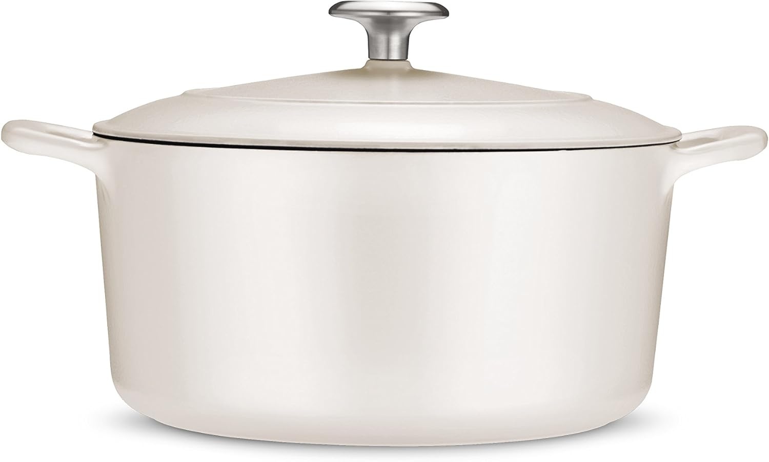 image:imageTramontina Bestow Enameled Cast Iron Dutch Oven Pot with Lid Round 55quart Cactus Gold KnobMatte White