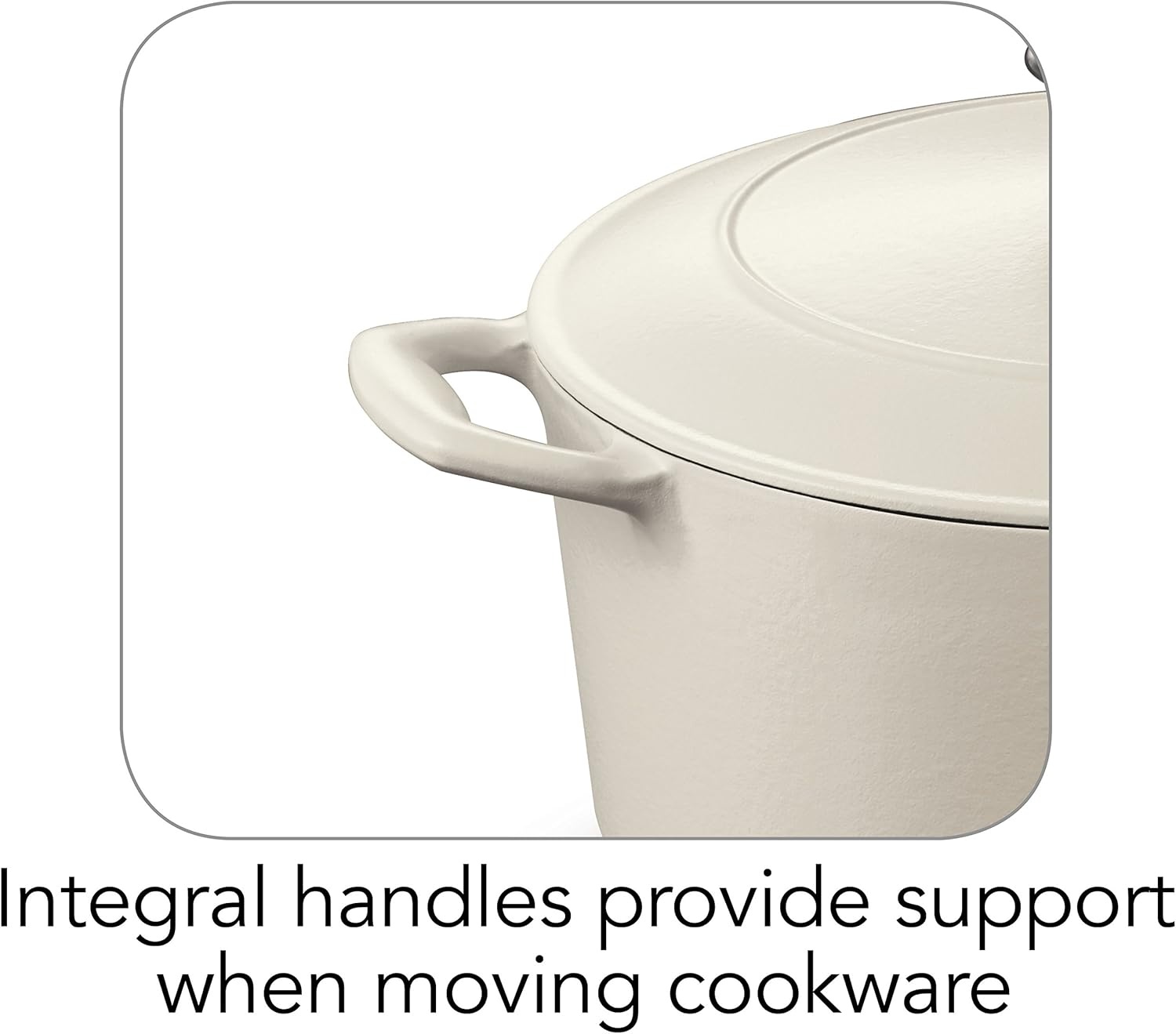 image:imageTramontina Bestow Enameled Cast Iron Dutch Oven Pot with Lid Round 55quart Cactus Gold KnobMatte White