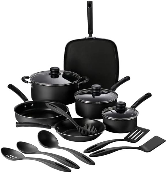 image:imageTramontina Primaware 15Piece Non Stick Cookware Set with Lids and Utensils Aluminum Nonstick Pots and Pans Kitchen Set StormStorm