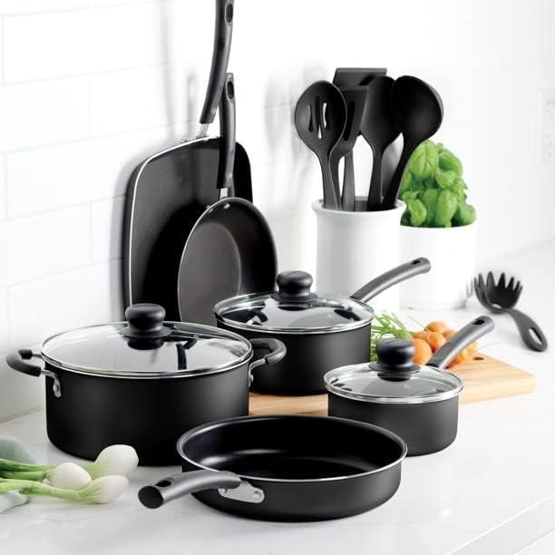 image:imageTramontina Primaware 15Piece Non Stick Cookware Set with Lids and Utensils Aluminum Nonstick Pots and Pans Kitchen Set StormStorm