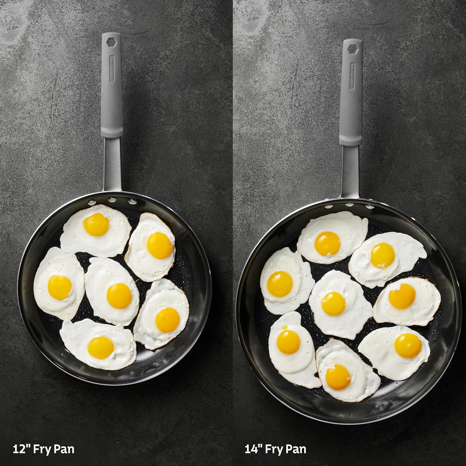 image:imageTramontina Professional 12Inch Non Stick Large Frying Pan HeavyGauge Aluminum Skillet with Reinforced Nonstick Coating Red Handle Dishwasher and Oven SafeNonstick Gray handle