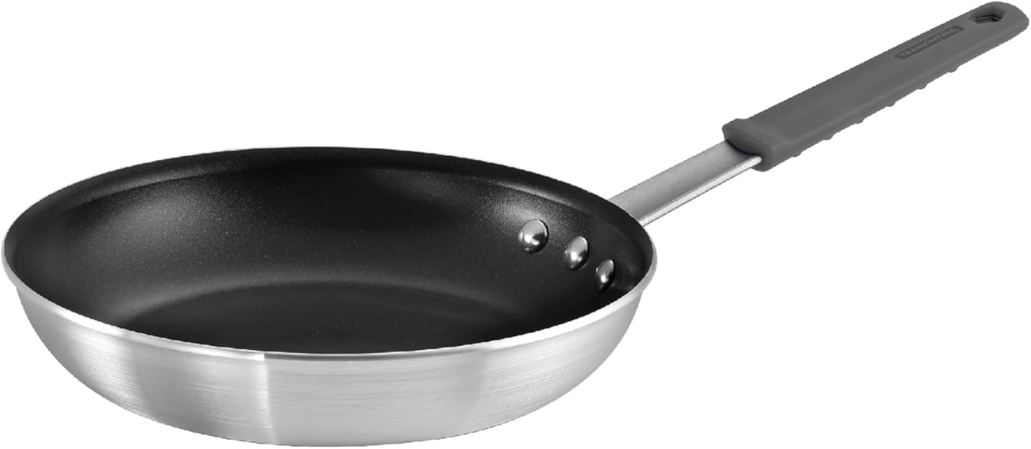 image:imageTramontina Professional 12Inch Non Stick Large Frying Pan HeavyGauge Aluminum Skillet with Reinforced Nonstick Coating Red Handle Dishwasher and Oven SafeNonstick Gray handle
