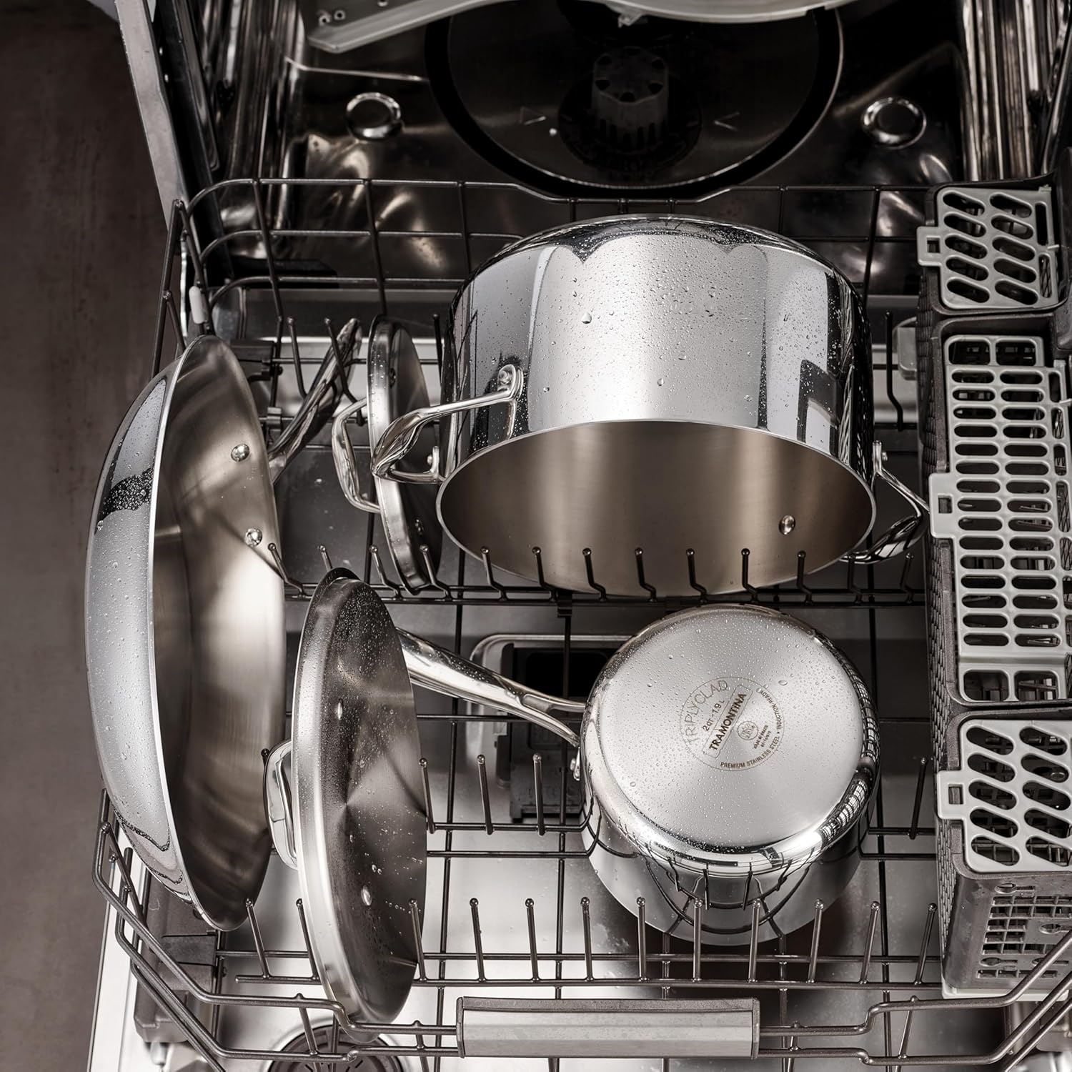 image:imageTramontina Signature TriPly Clad Stainless Steel 8Piece Cookware Set with Lids Pots and Pans Kitchen Set InductionReady DishwasherSafe NSFCertified Made in Brazil11Piece