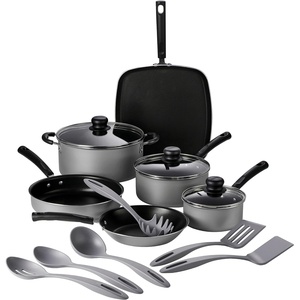 image:imageTramontina Primaware 15Piece Non Stick Cookware Set with Lids and Utensils Aluminum Nonstick Pots and Pans Kitchen Set StormSilver