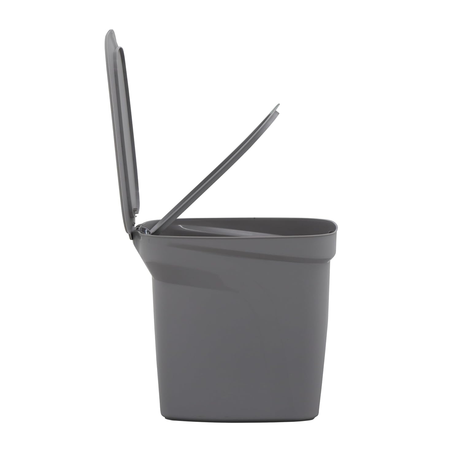 image:imageTramontina 2 Gallon Plastic Trash Bin with Step Pedal Gray Durable Injection Molded Design Lid Liner and Steel Rod 81200021DS