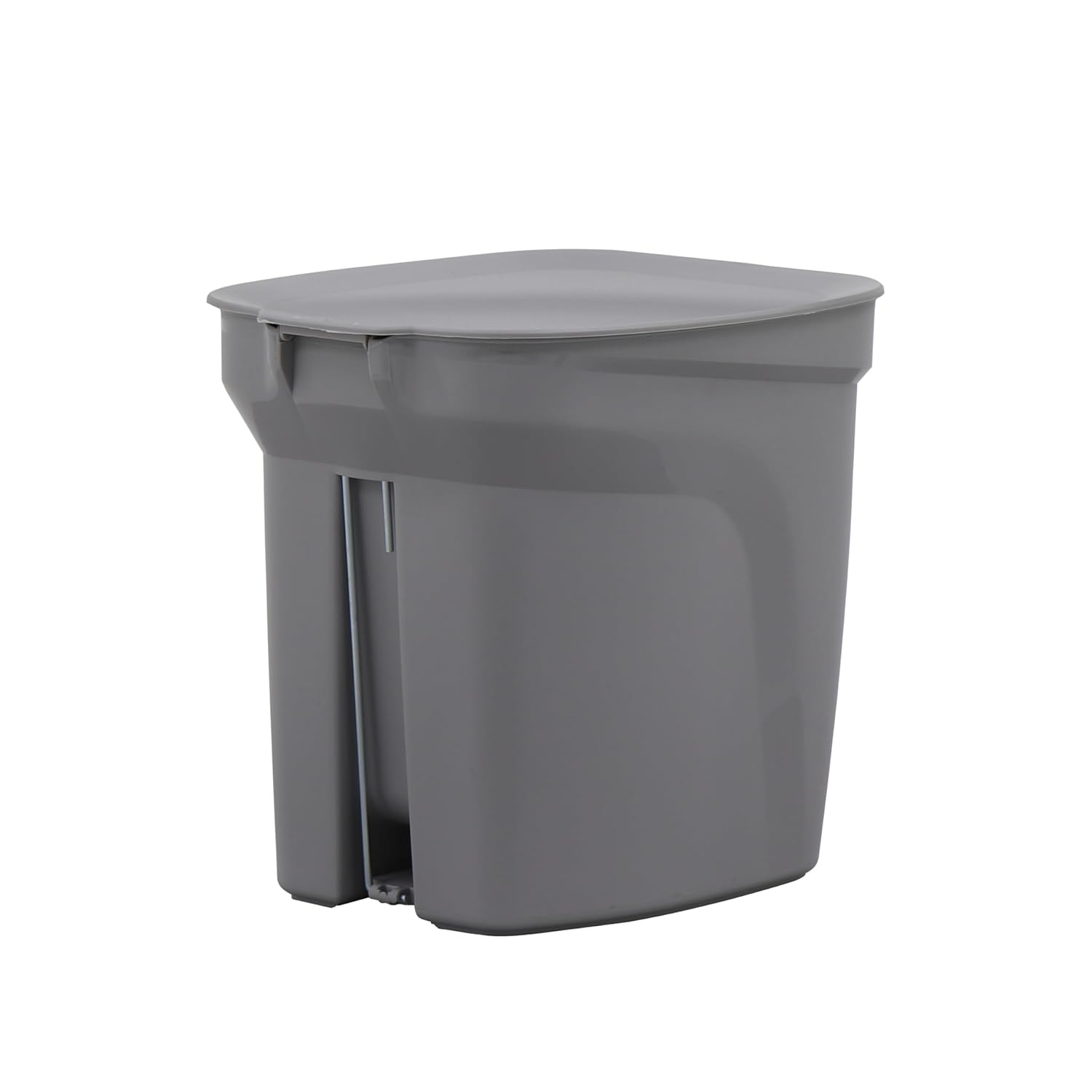 image:imageTramontina 2 Gallon Plastic Trash Bin with Step Pedal Gray Durable Injection Molded Design Lid Liner and Steel Rod 81200021DS