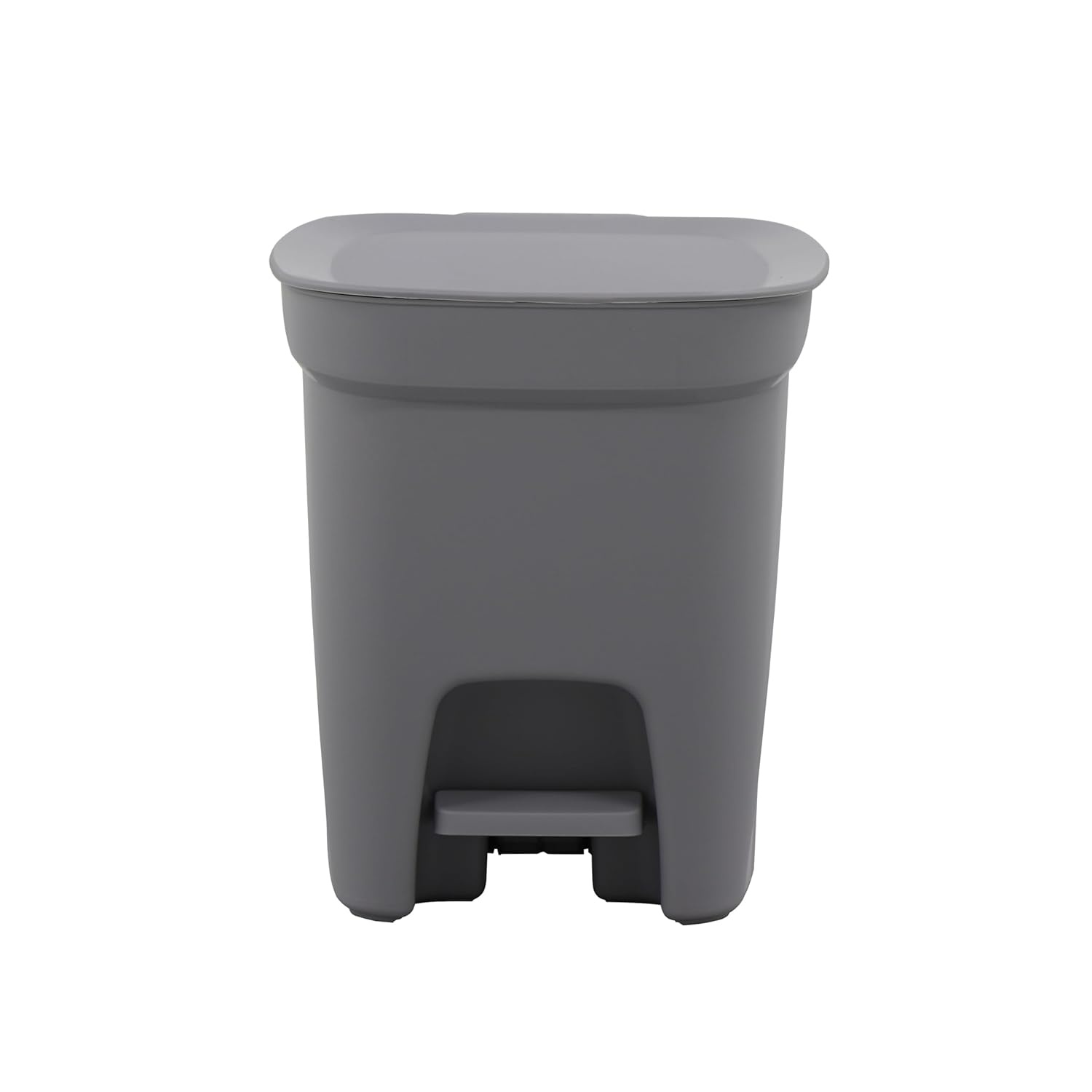 image:imageTramontina 2 Gallon Plastic Trash Bin with Step Pedal Gray Durable Injection Molded Design Lid Liner and Steel Rod 81200021DS