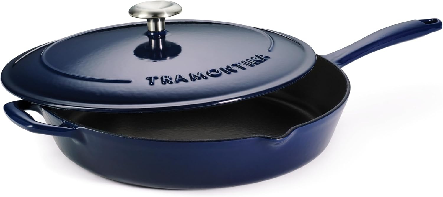 image:imageTramontina Bestow Enameled Cast Iron Grill Pan with Press 11inch RedBlue