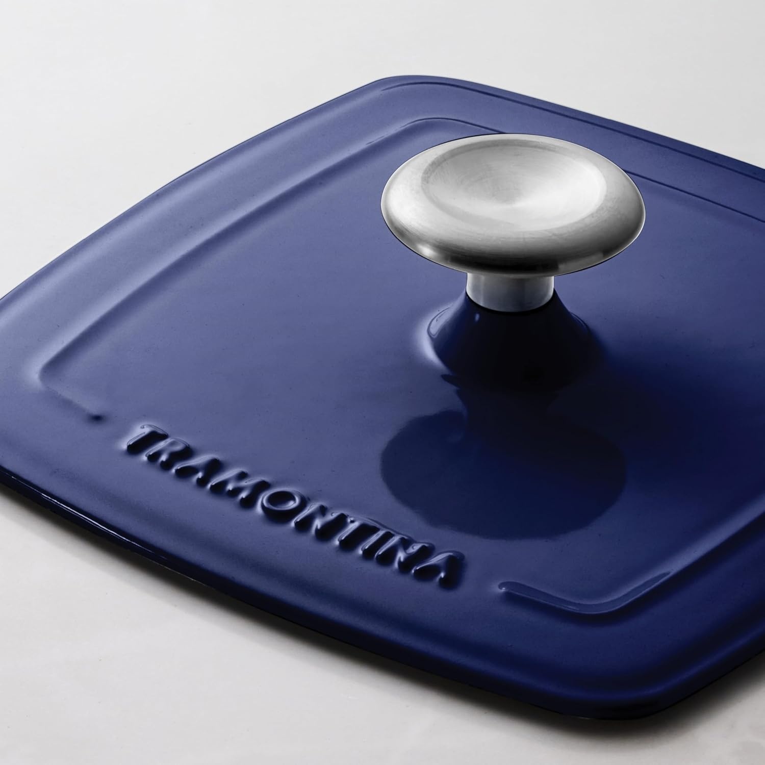 image:imageTramontina Bestow Enameled Cast Iron Grill Pan with Press 11inch RedBlue