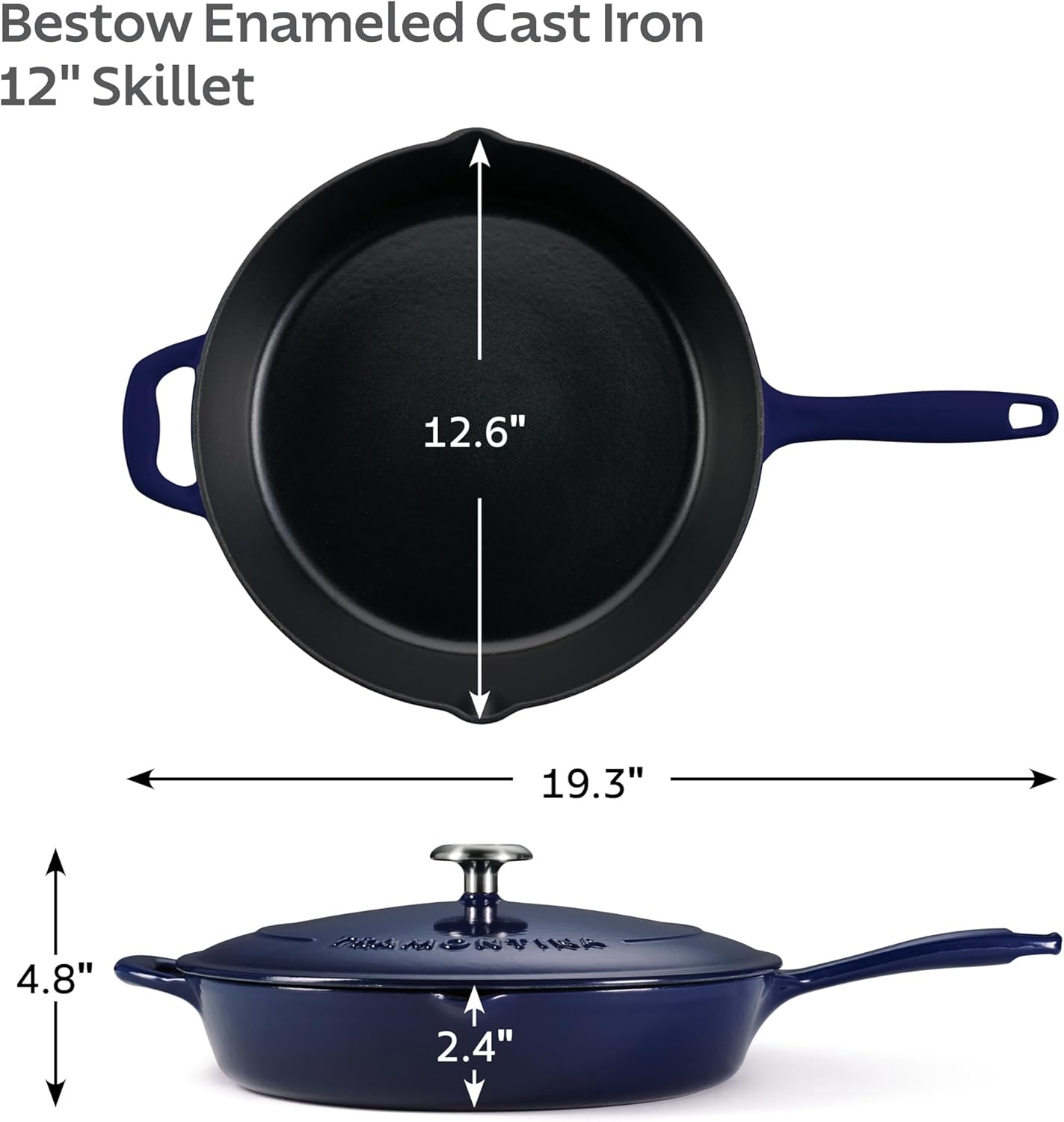 image:imageTramontina Bestow Enameled Cast Iron Grill Pan with Press 11inch RedBlue