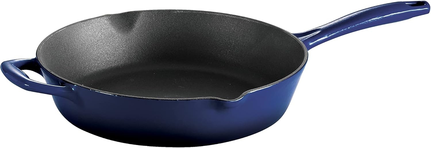image:imageTramontina Bestow Enameled Cast Iron Grill Pan with Press 11inch RedBlue