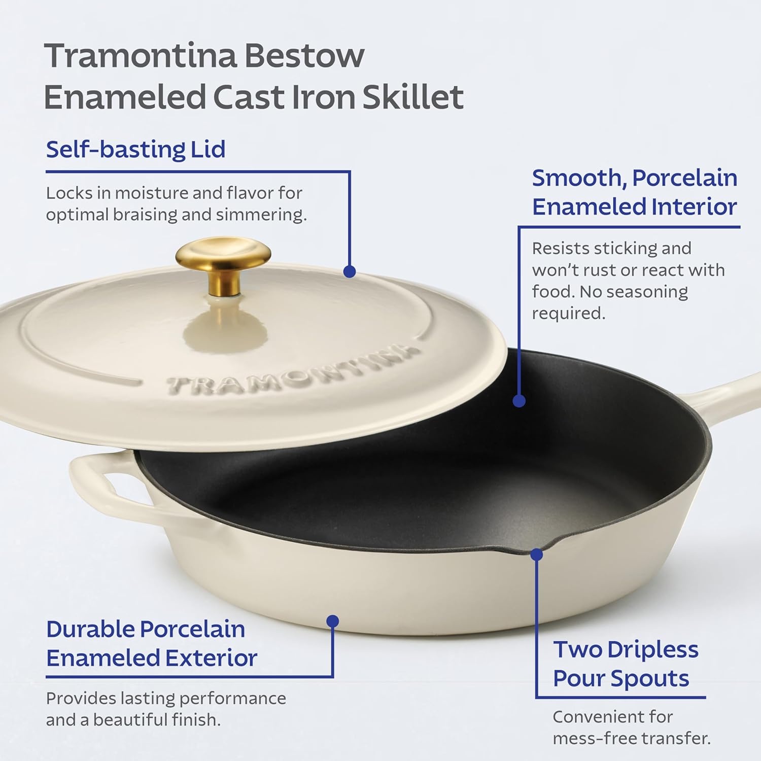 image:imageTramontina Bestow Enameled Cast Iron Grill Pan with Press 11inch RedLatte