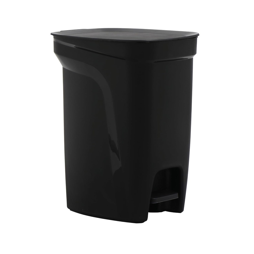 image:imageTramontina 25 Gallon Plastic Trash Bin with Step Pedal Black Durable Injection Molded Design Lid Liner and Steel Rod 81200022DS