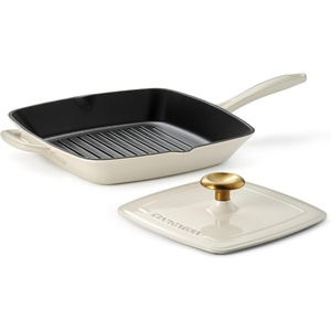 image:imageTramontina Bestow Enameled Cast Iron Grill Pan with Press 11inch RedLatte