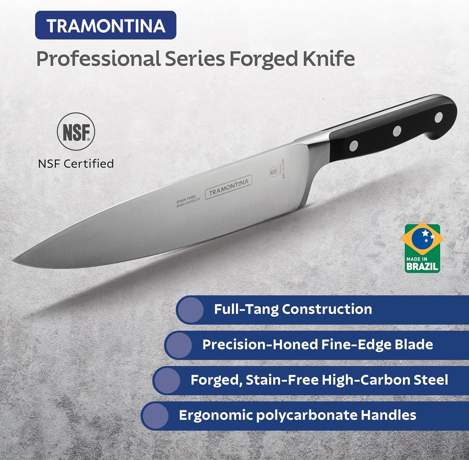 image:imageTramontina Pro Series Forged 5Inch Santoku Knife Japanese Chef Knife8Inch Carving Knife