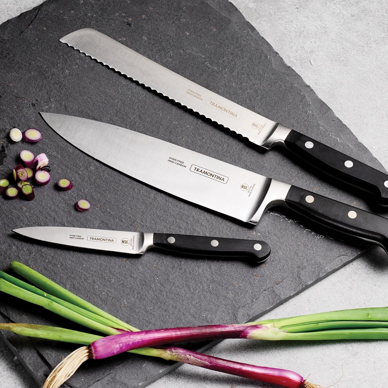 image:imageTramontina Pro Series Forged 7Piece Kitchen Knife Block Set3Piece Precision Set