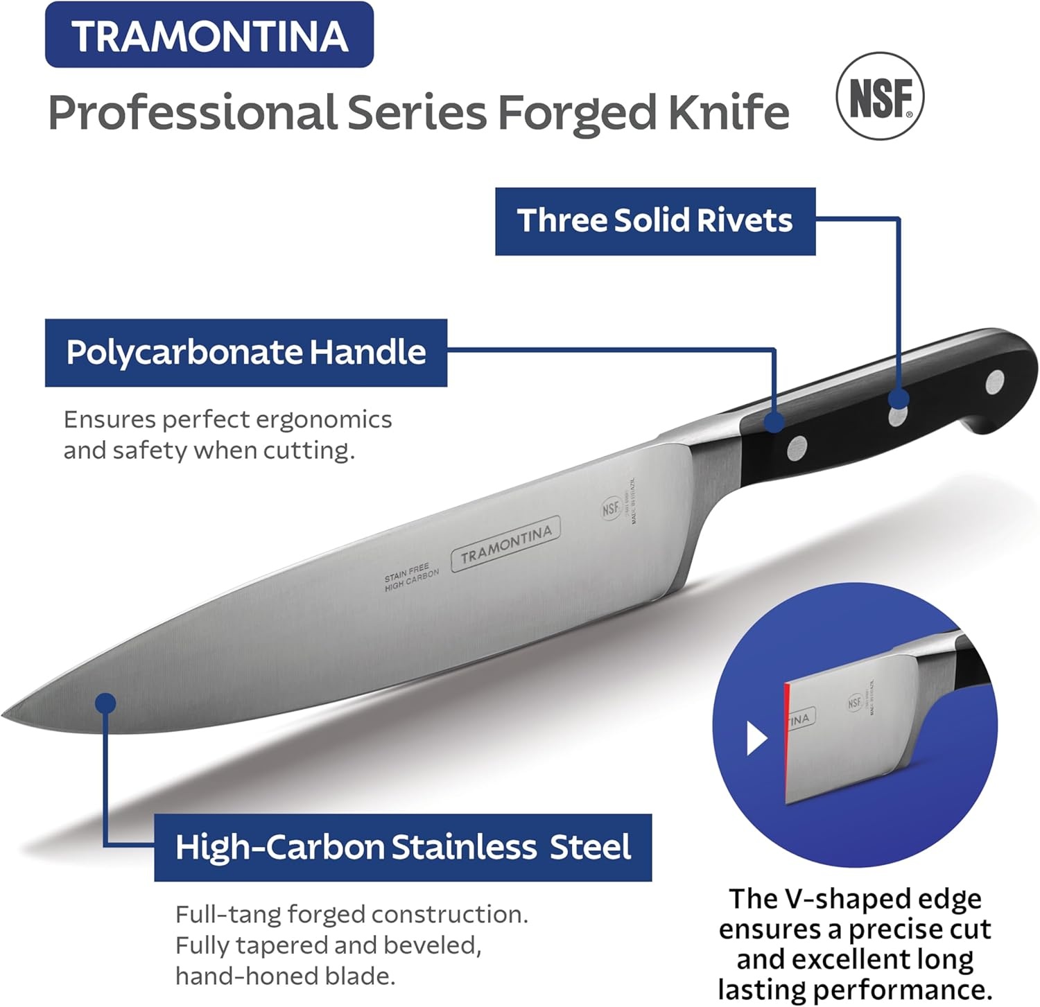image:imageTramontina Pro Series Forged 7Piece Kitchen Knife Block Set3Piece Starter Set