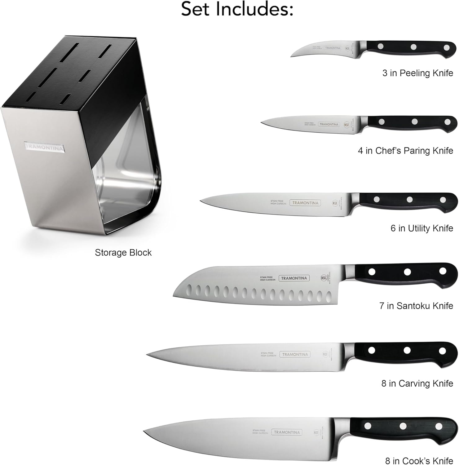 image:imageTramontina Pro Series Forged 7Piece Kitchen Knife Block Set7Piece Block Set