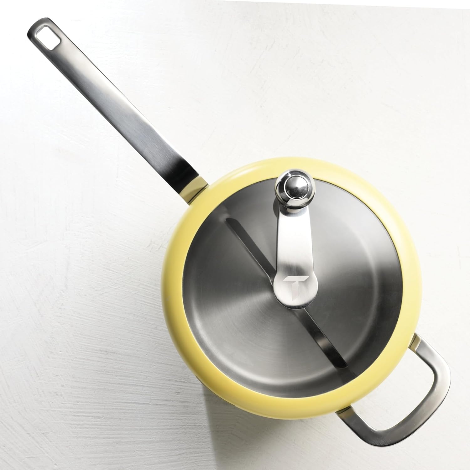 image:imageTramontina Golden Pop Popcorn Maker 55Quart Stainless Steel Stovetop Popcorn Popper Compatible with All Stovetops YellowYellow